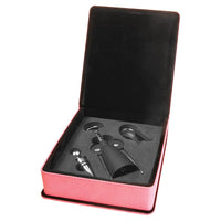 Thumbnail for Pink Laserable Leatherette 5-Piece Wine Tool Gift Set