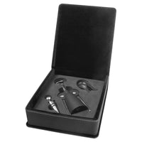 Thumbnail for Gray Laserable Leatherette 3-Piece Wine Tool Gift Set