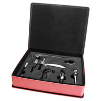 Thumbnail for Pink Laserable Leatherette 5-Piece Wine Tool Gift Set